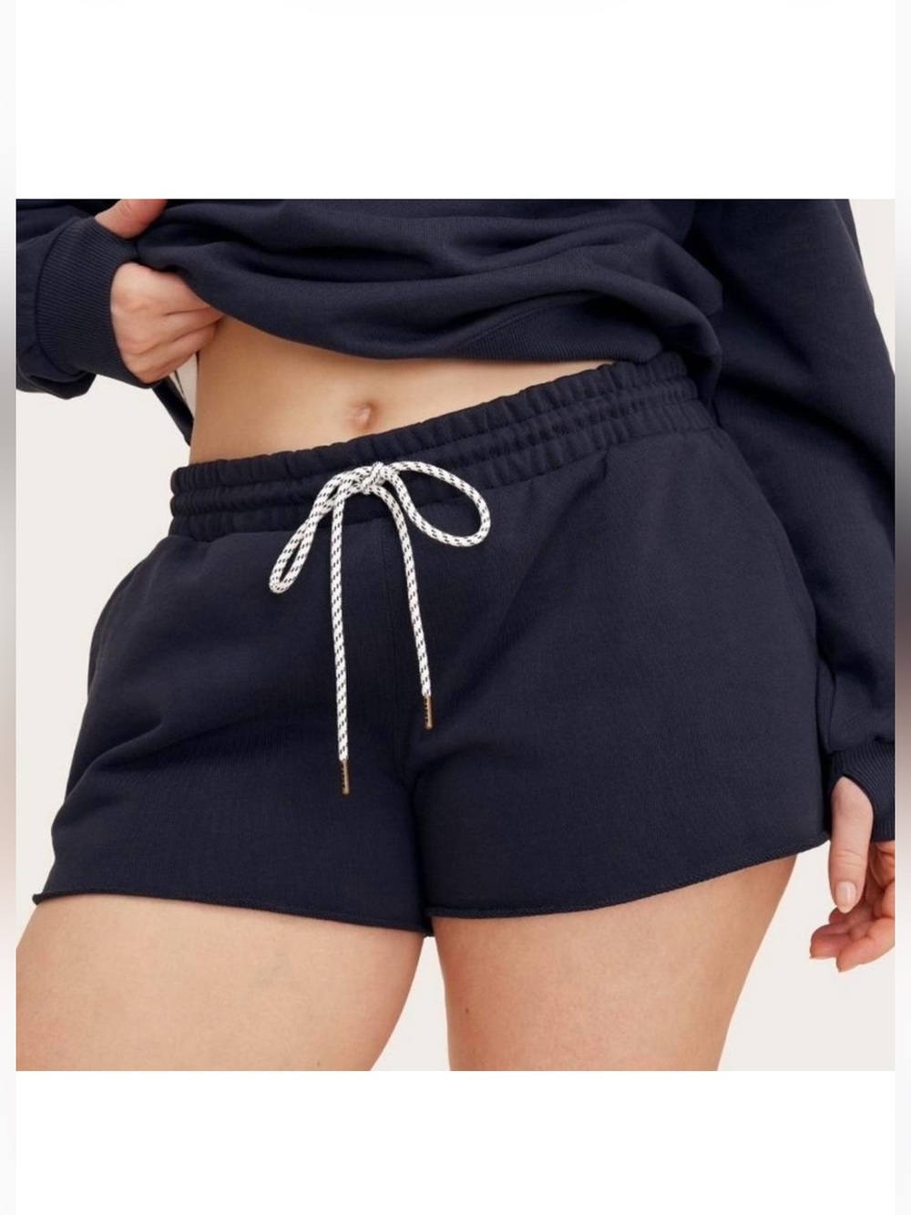 Parke x Target Navy Blue Mid Rise Boxer Drawstring Sweat Shorts Sweatshorts